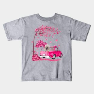 Valentine's Day Love Pickup Truck White Standard Poodle Kids T-Shirt